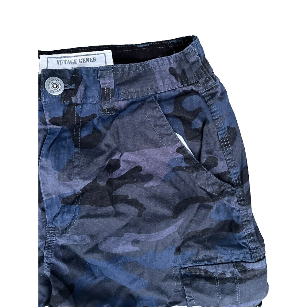 Vintage Genes Mens Blue Camouflage Outdoor Hiking Shorts size 30 A000324 - Picture 2 of 9